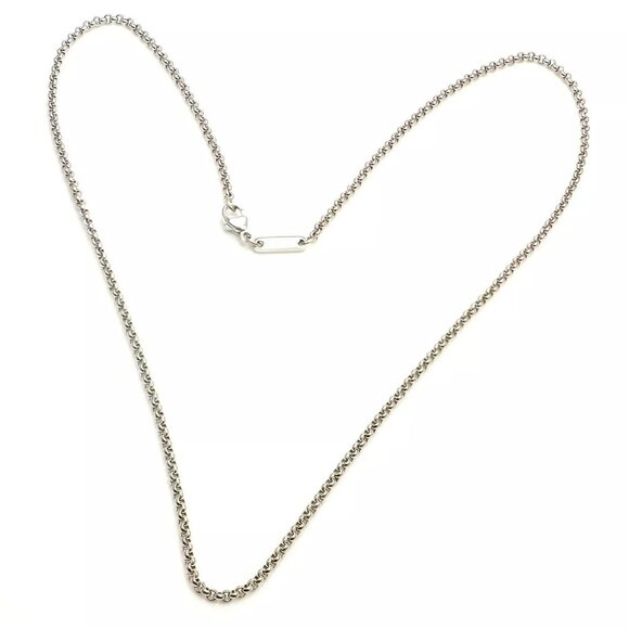 Authentic Chopard 18k White Gold Simple Chain Necklace 16.75" - Picture 1 of 7